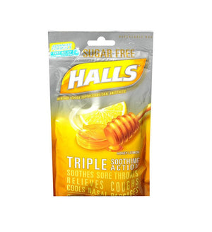 Halls Sugar Free Mentho-Lyptus Cough Suppressant Drops Honey-Lemon